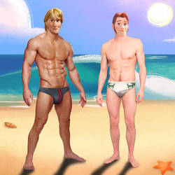 Prince Hans + Kristoff beach boys by cdpetee