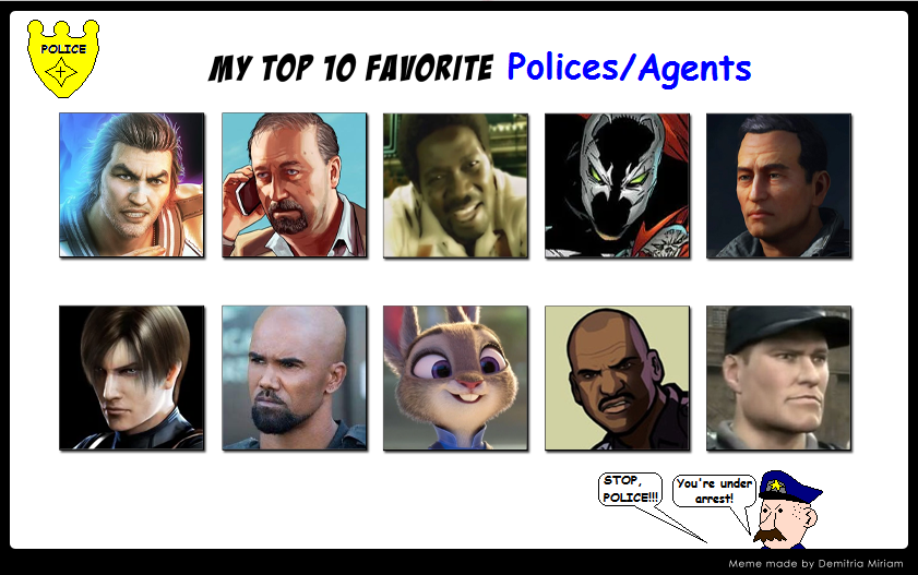 My Top 10 Police/Agents by FBIRancher7590 on DeviantArt