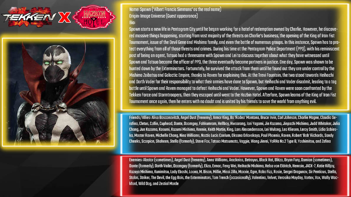 Tekken X Hazbin Hotel Bio: Spawn by FBIRancher7590 on DeviantArt