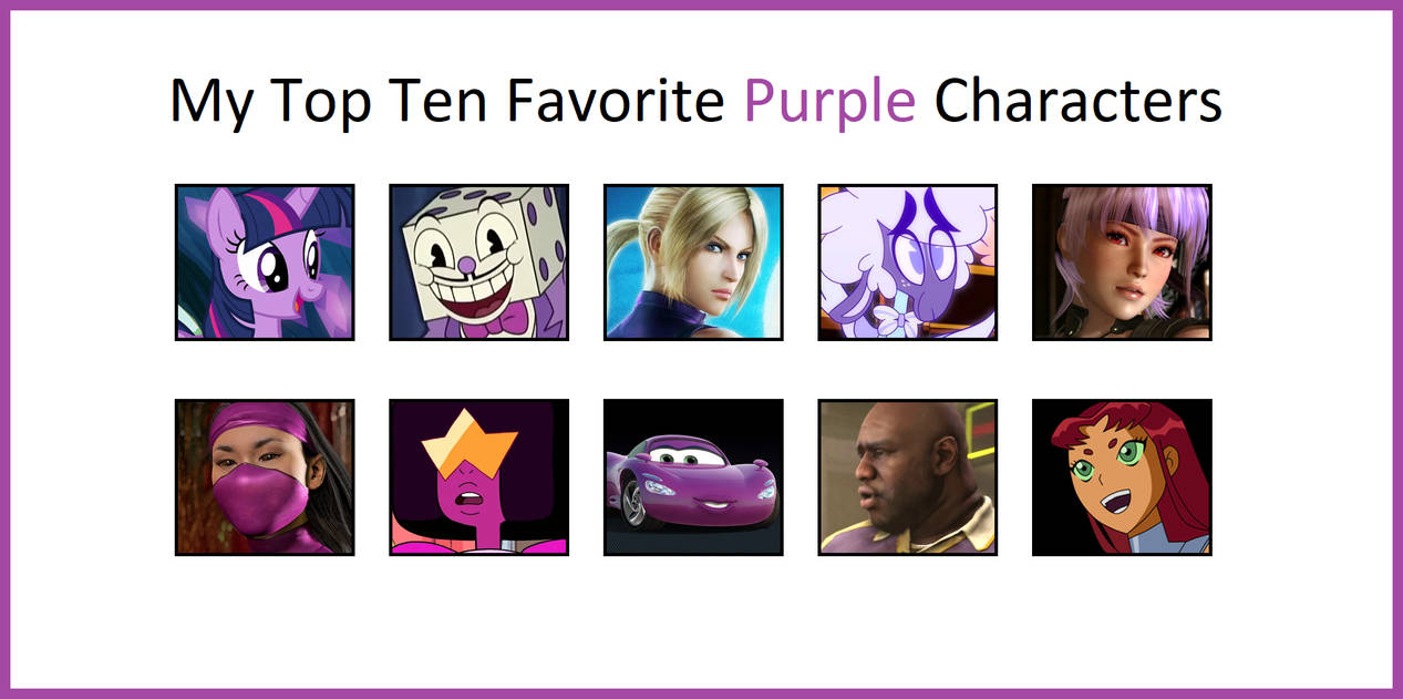 Purple Character Examples My Top 10 Purple Characters by FBIRancher7590 on DeviantArt