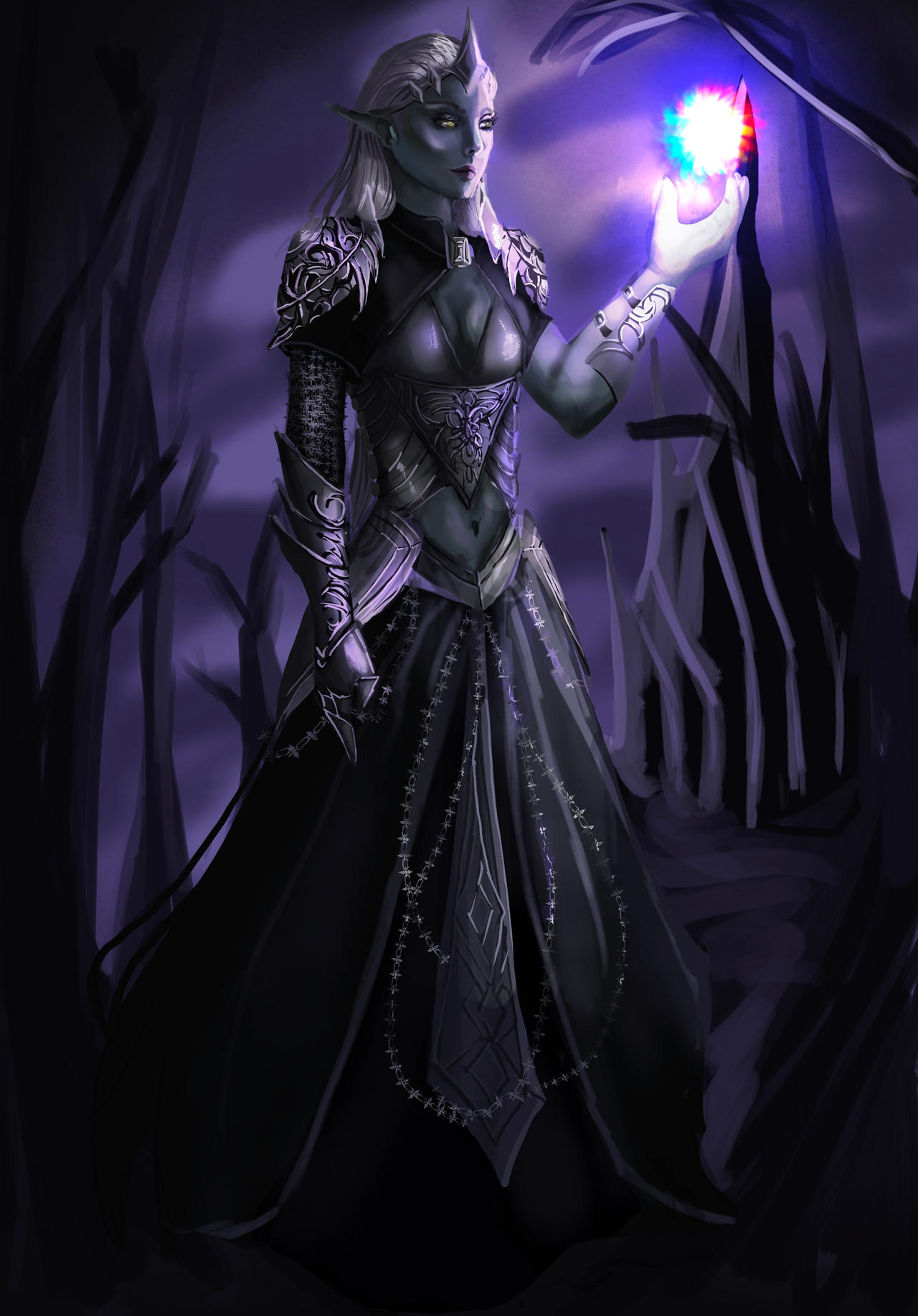 Drow Assistant Drow Sorcerer by HarmoniousRose on DeviantArt