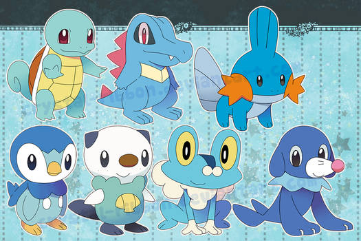 pokemon water starters - stickers