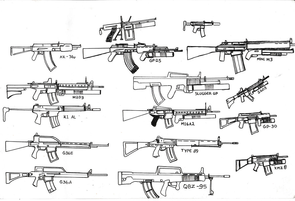 Assault Rifle Rectangle Shape Assault Rifles Weapon Set II by StubbornEmil on DeviantArt