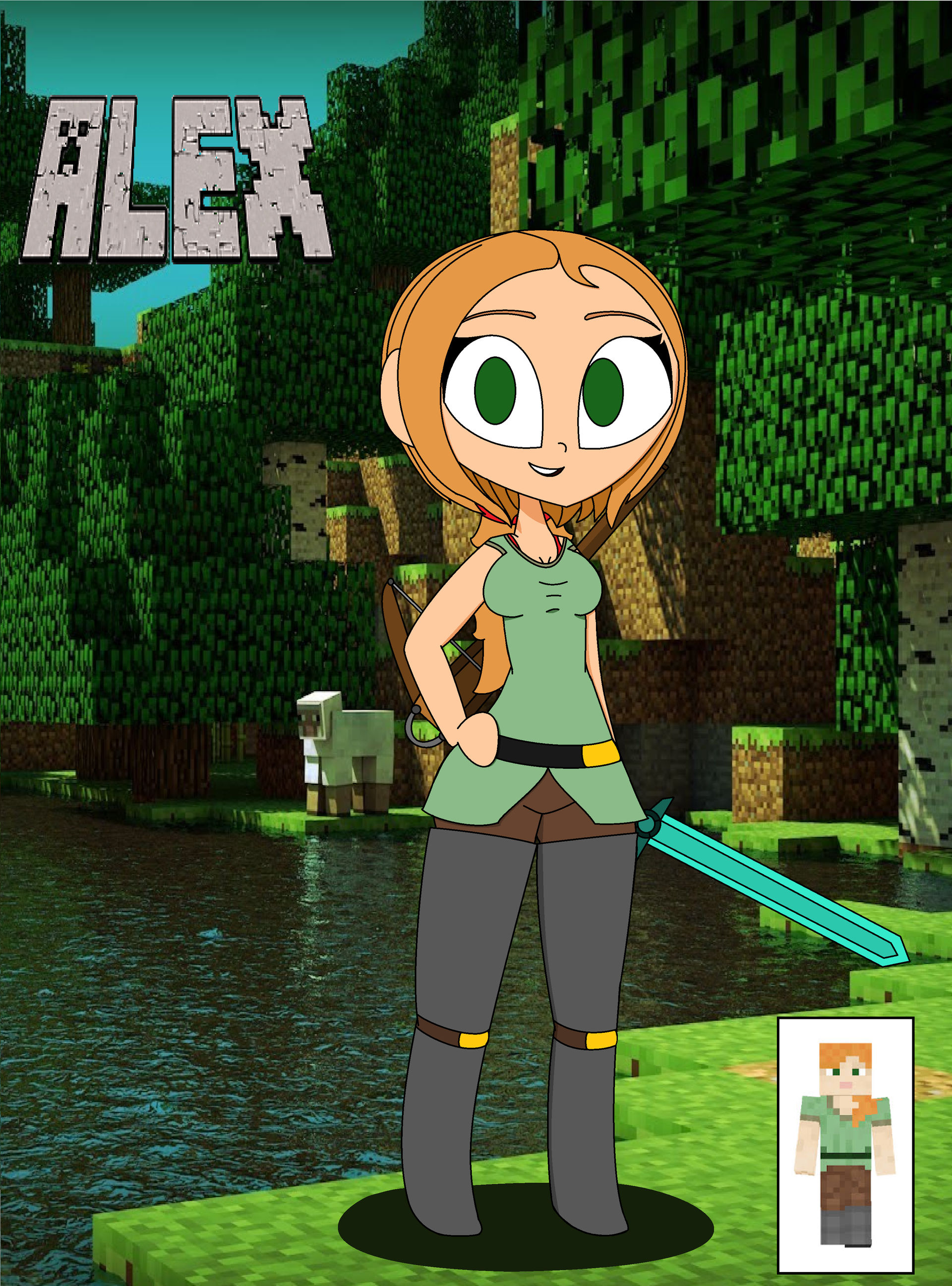 Minecraft Disorted Alex Minecraft: Alex by DewDoritoz-DA on DeviantArt