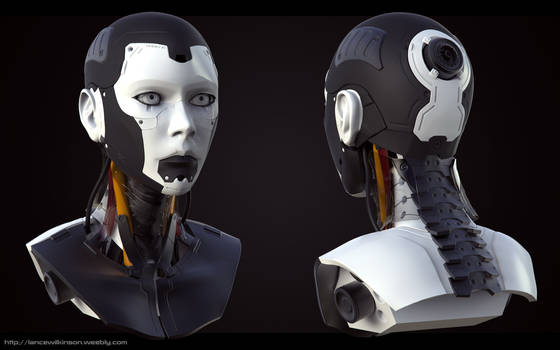 Cyborg Female bust, front and back