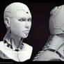 Cyborg Female bust Grey render 1