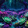 Twilight Grove Of Luminous Succulents