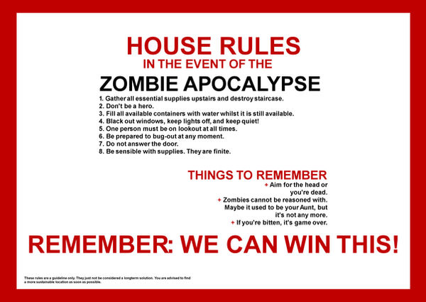 Zombie Apocalypse House Rules