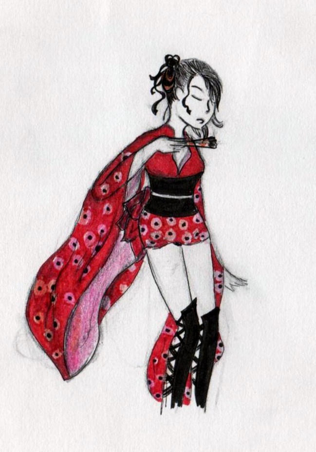 Asian dancer from Goemon by Kazuaki Kiriya by midori-Ningyoo on DeviantArt