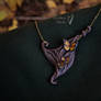 Fairytale wooden necklace with butterflies