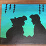 Kiss the Girl Silhouette Painting