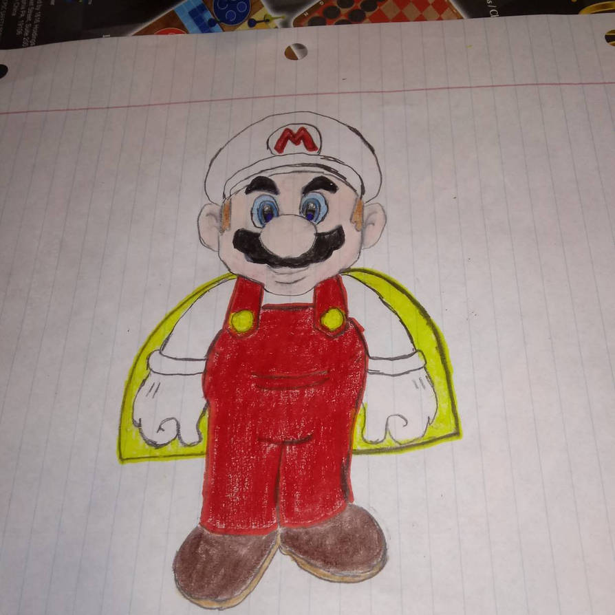 Fire Mario Cap My hand-drawn picture of Caped Fire Mario by quincyjazimar13 on DeviantArt
