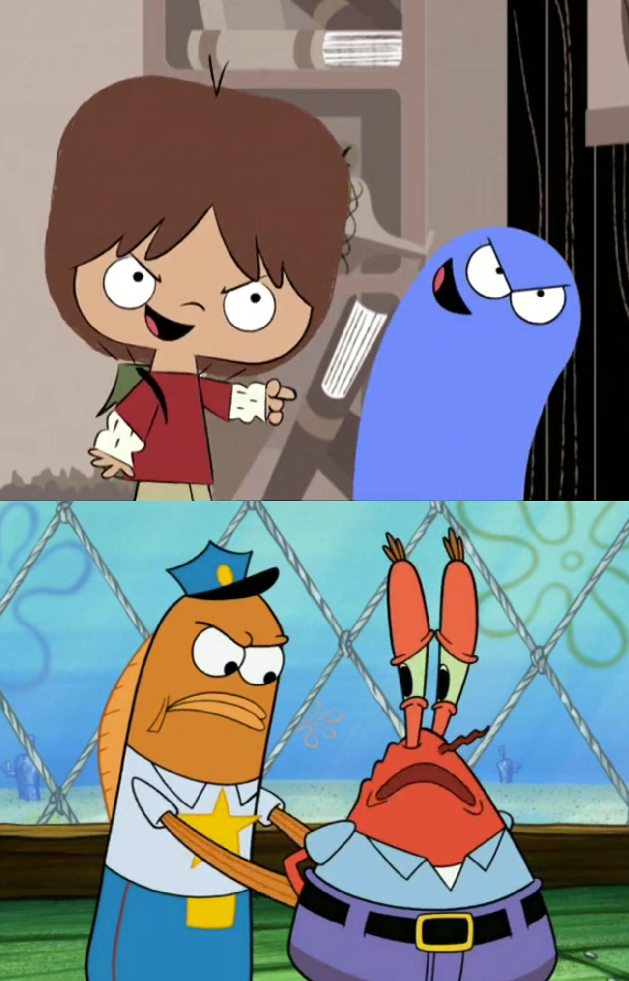Mac and Bloo are happy that Mr. Krabs is arrested by quincyjazimar13 on