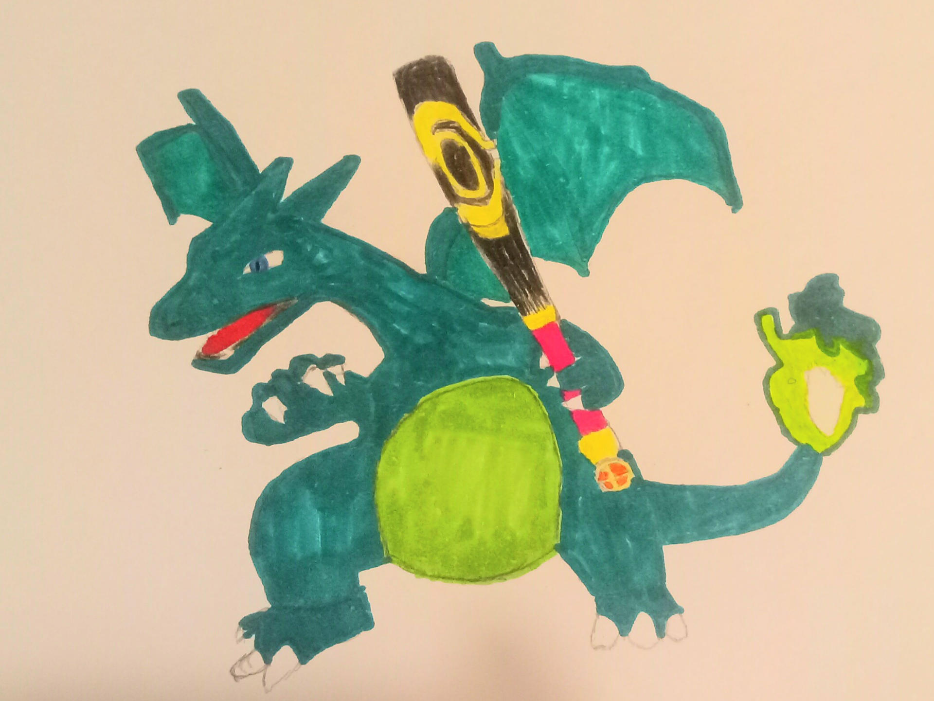 A newly-colored Charizard with Home-Run Bat by quincyjazimar13 on ...