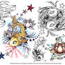 Koi Tattoo Design Flash Sheet