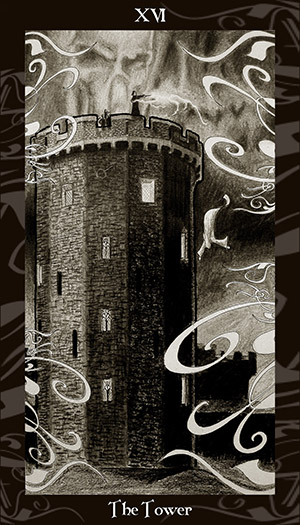 HP Tarot - 16 The Tower by Ellygator