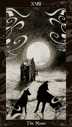 HP Tarot - 18 The Moon by Ellygator