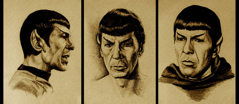 Three Drawings of Mr. Spock