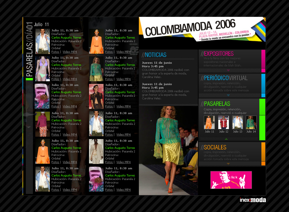 My web designs Colombiamoda in