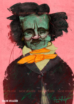 Retrato Edgar Allan Poe Por Hache Holguin 1