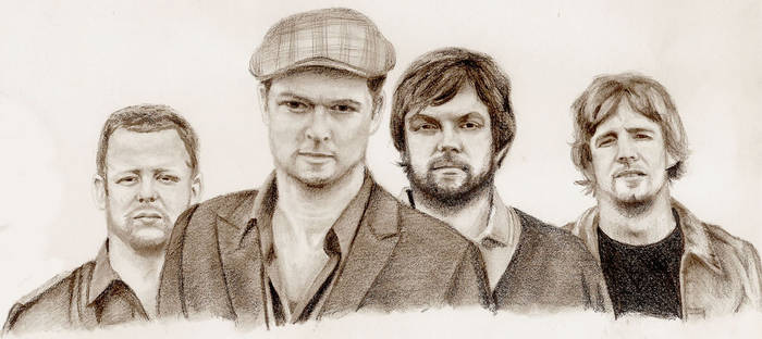 A drawing of a band