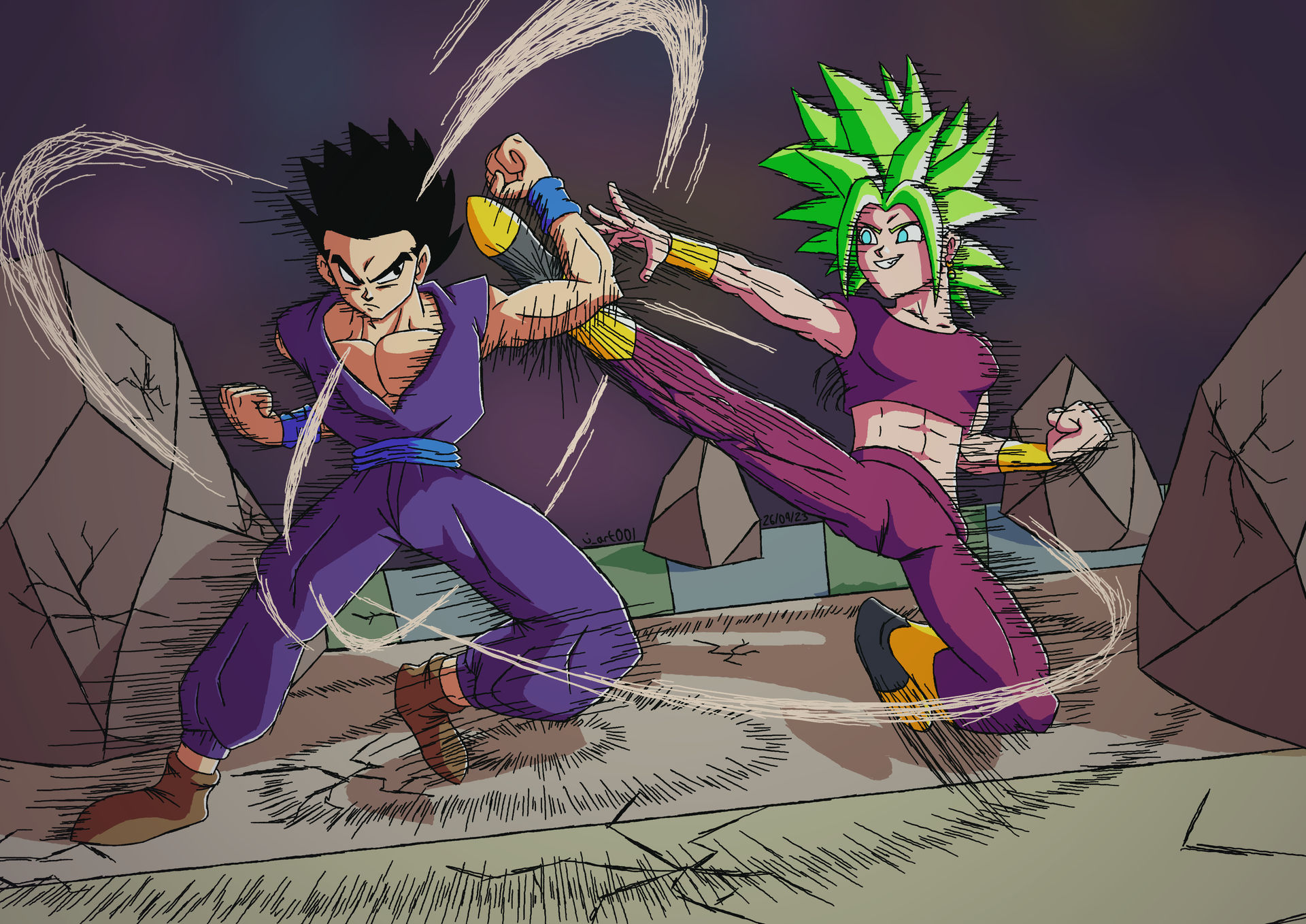 Gohan vs Kefla by jart001 on DeviantArt