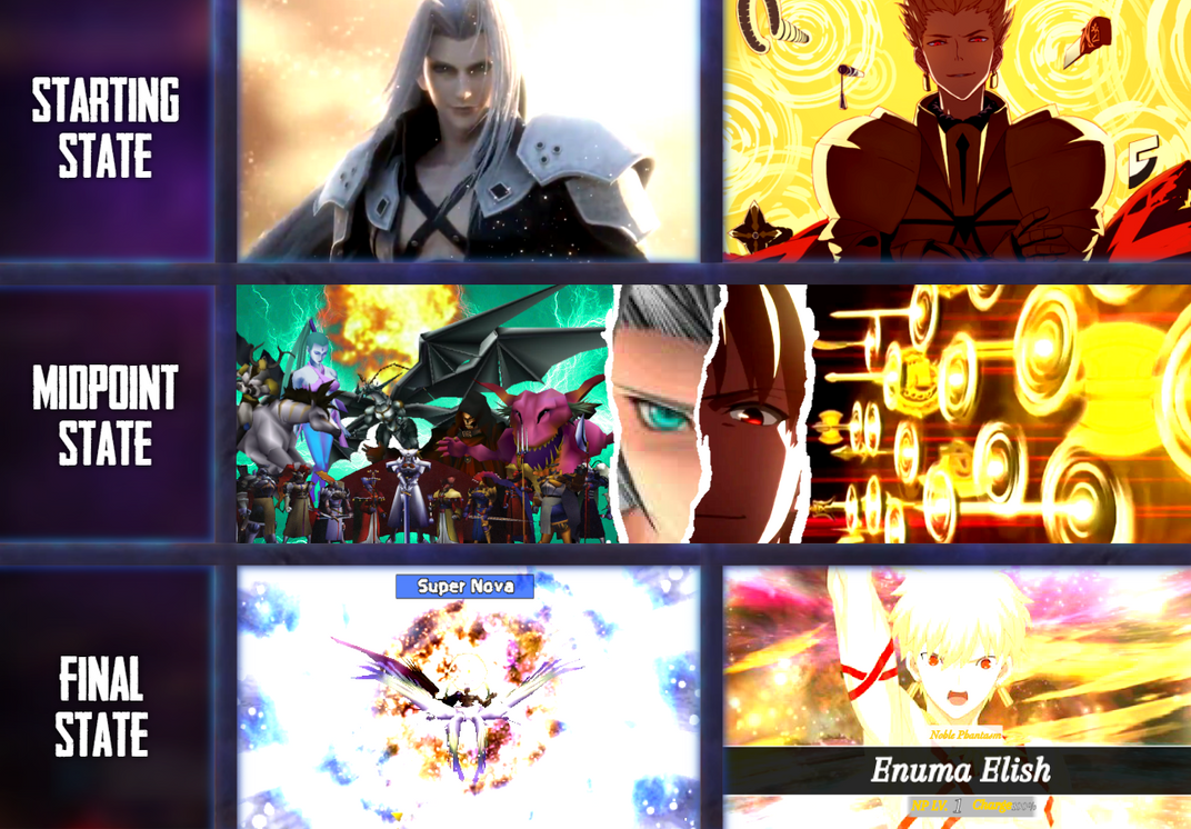 MU Progression Sephiroth VS Gilgamesh by TsarGoomba019 on DeviantArt
