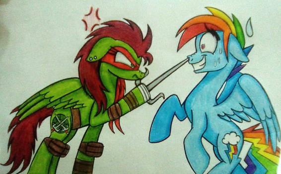 (Genderbend) MLP and TMNT - Rainbow and Raphaela