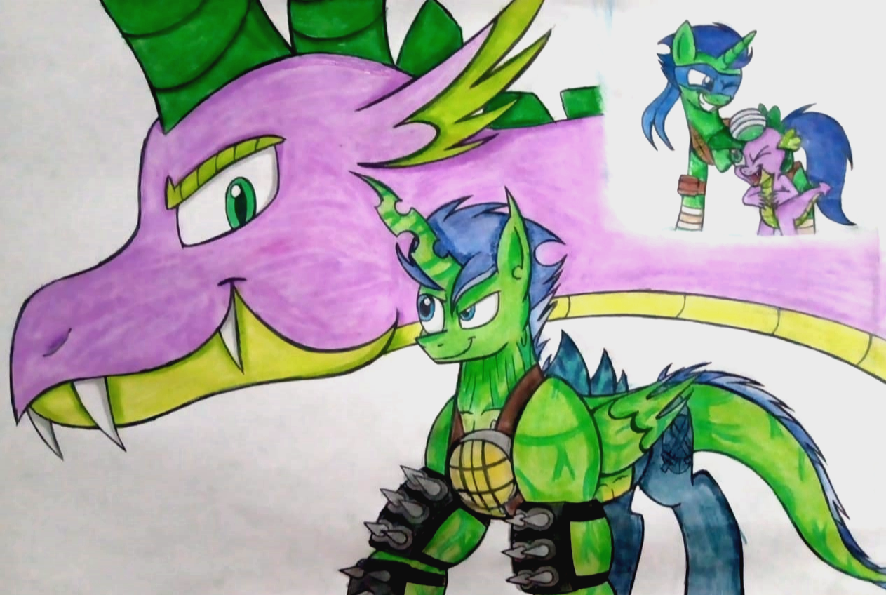 Tmnt Mlp MLP and TMNT - A Dragon Friend by MlpTmntDisneyKauane on DeviantArt
