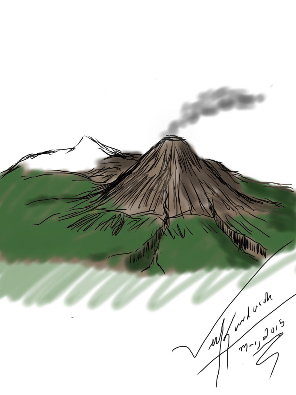 Sketch rpido del Volcn de Colima