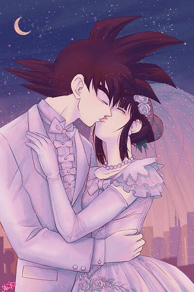Goku and chi chi kiss