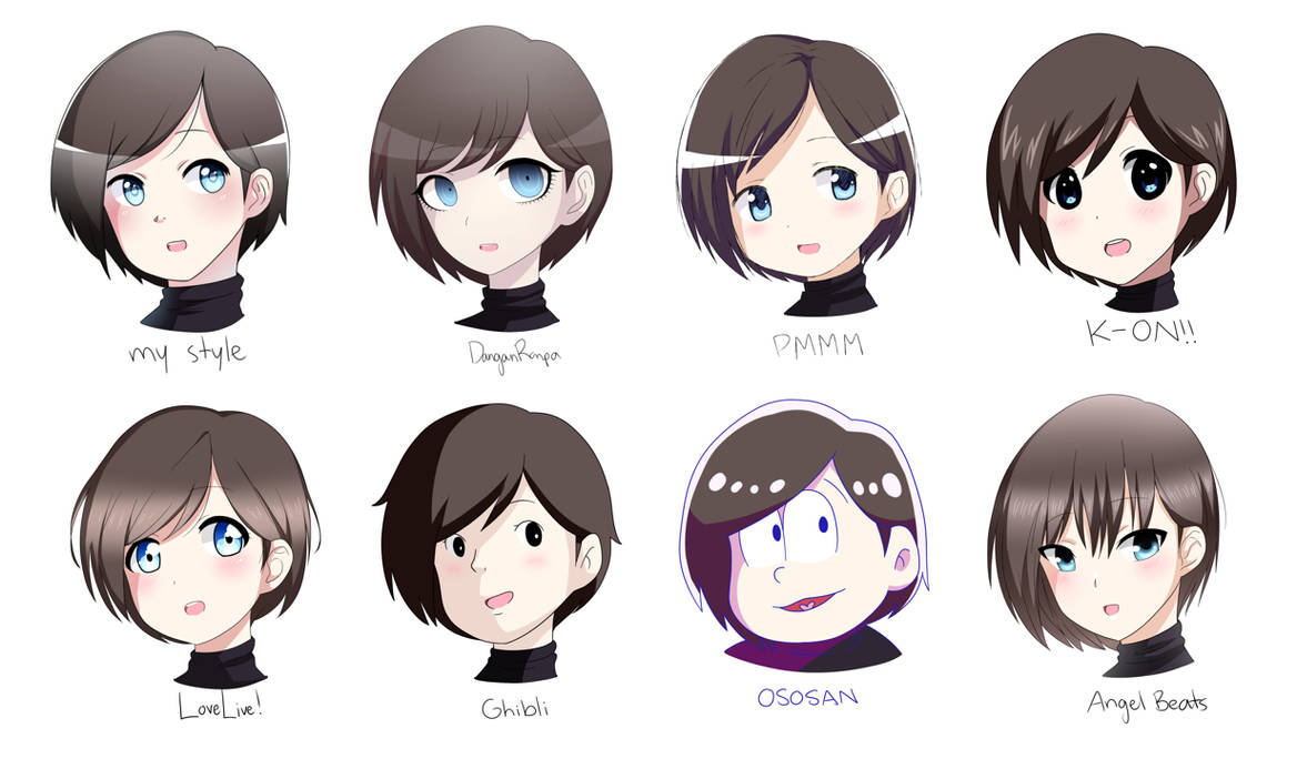 Style Challenge 8 Different Anime Styles! by kittyhint on DeviantArt