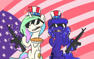 Celestia and Luna 4th of July Animated Gif