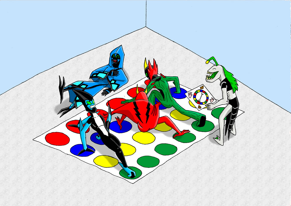 Aliens playing Twister