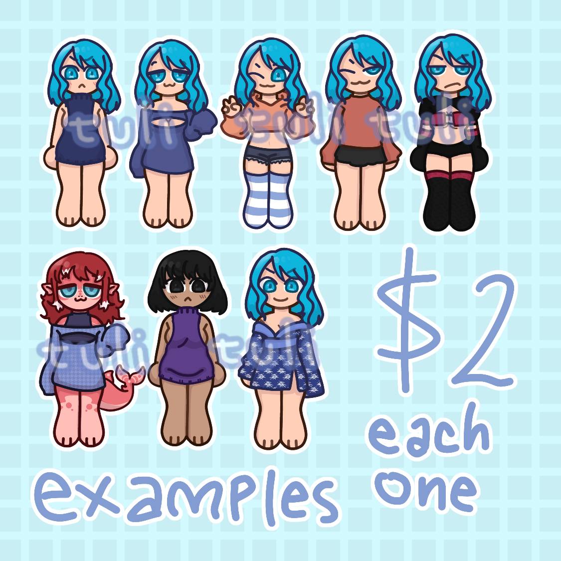 YCH Dressed chibis EXAMPLES by Likidouwu on DeviantArt