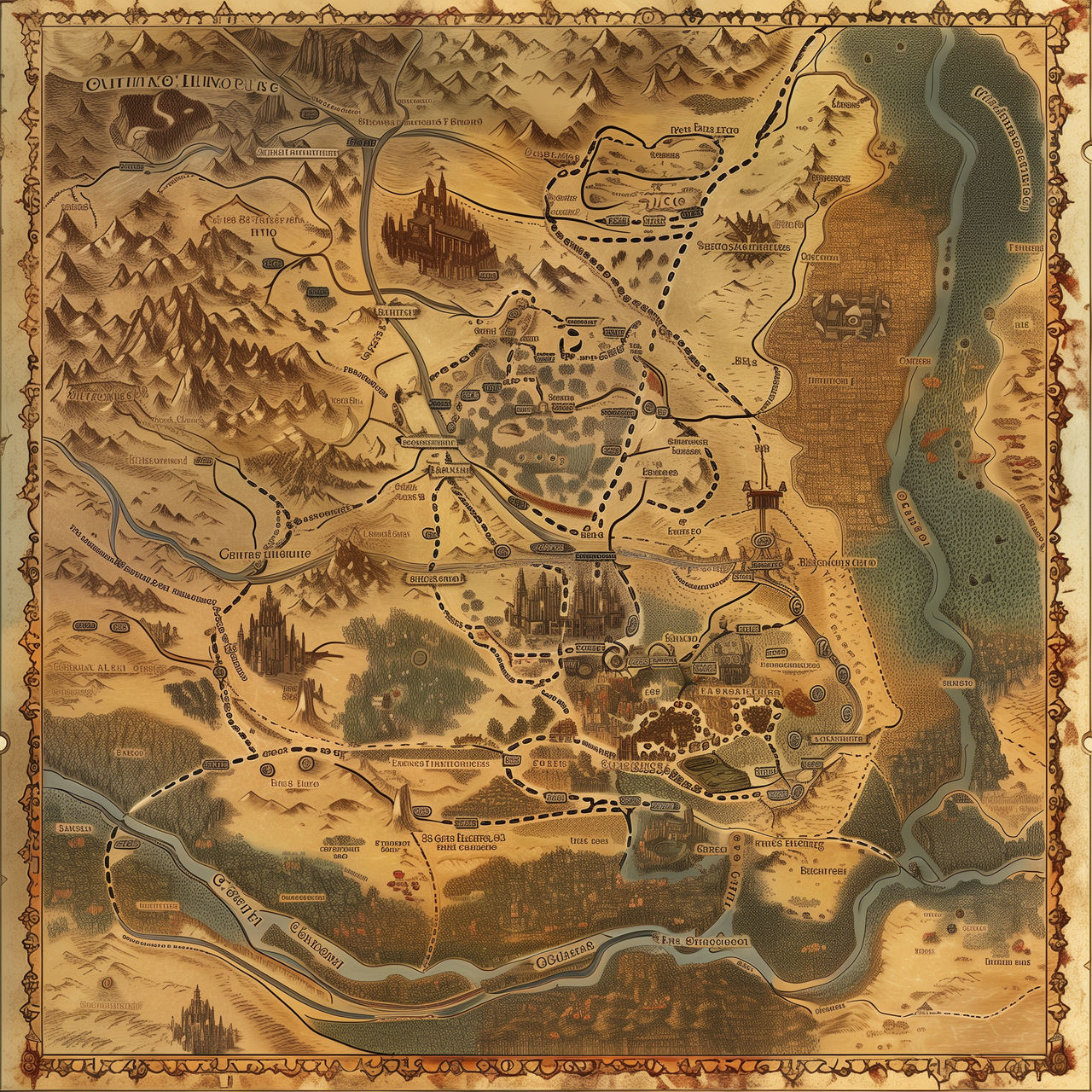 Coldstream Medeval Map A medieval map with roads and rivers by didyme72 on DeviantArt
