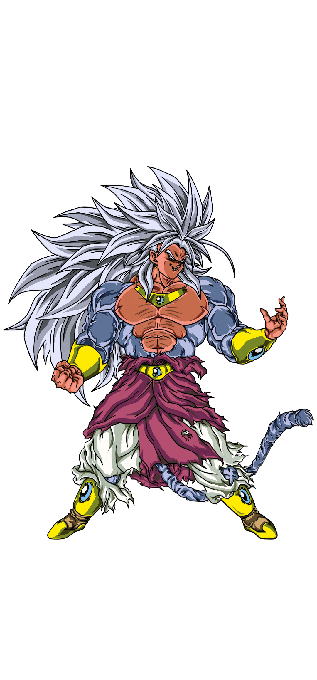 Super Saiyan 5 Broly, For PNG format with transparent backg…