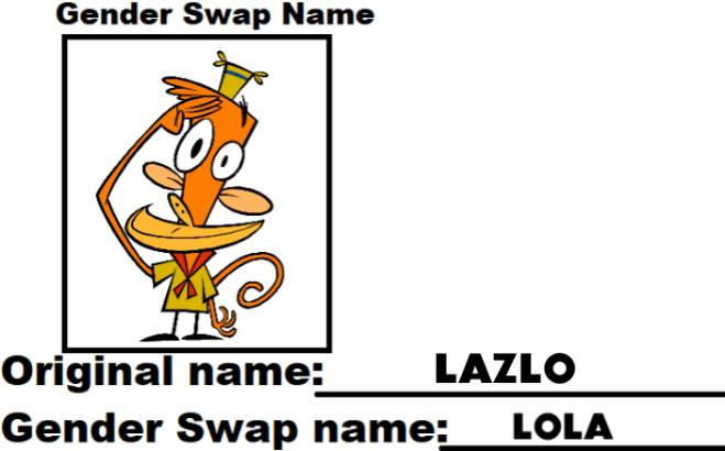 Gender Swap Name: Lazlo by CartoonFan2002 on DeviantArt