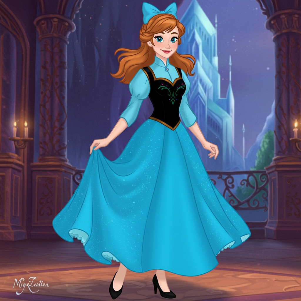 anna blue dress frozen JDS