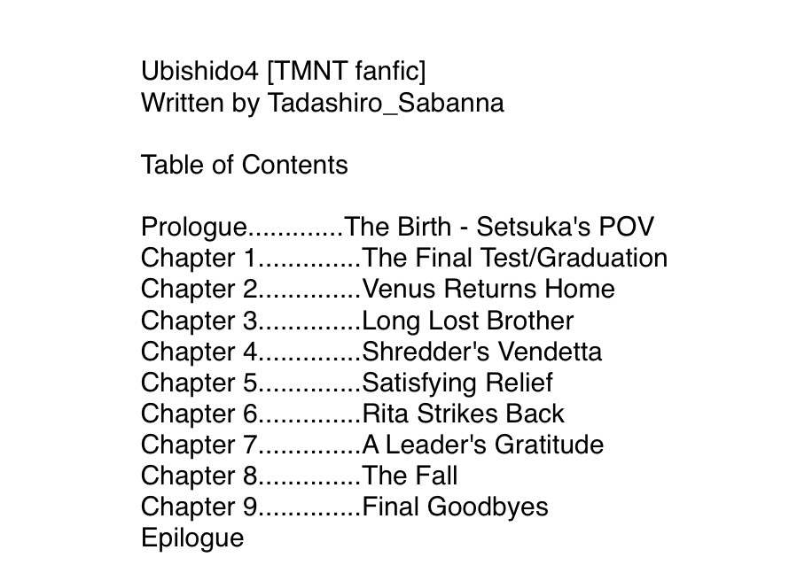 Ubishido4 - Chapters