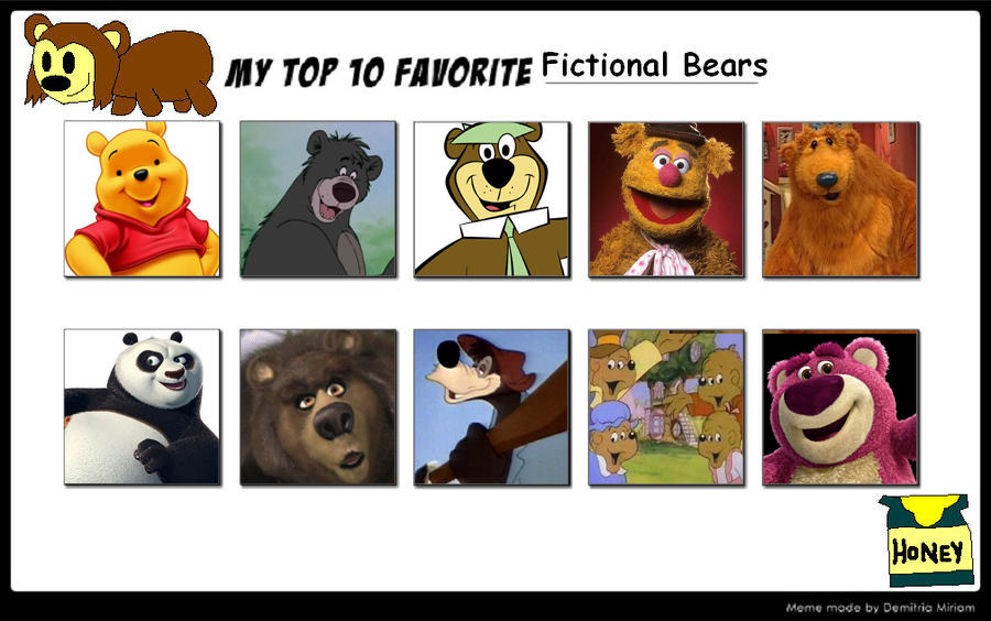 My Top Ten Favorite Bear Characters by Michaelsar on DeviantArt