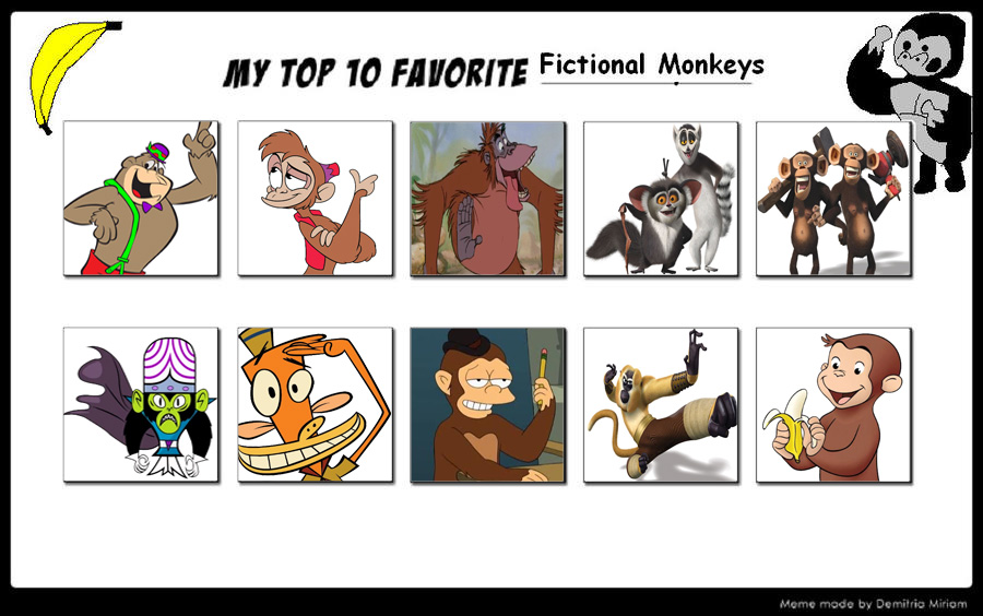 My Top 10 Favorite Fictional Monkeys and Apes by Michaelsar on DeviantArt