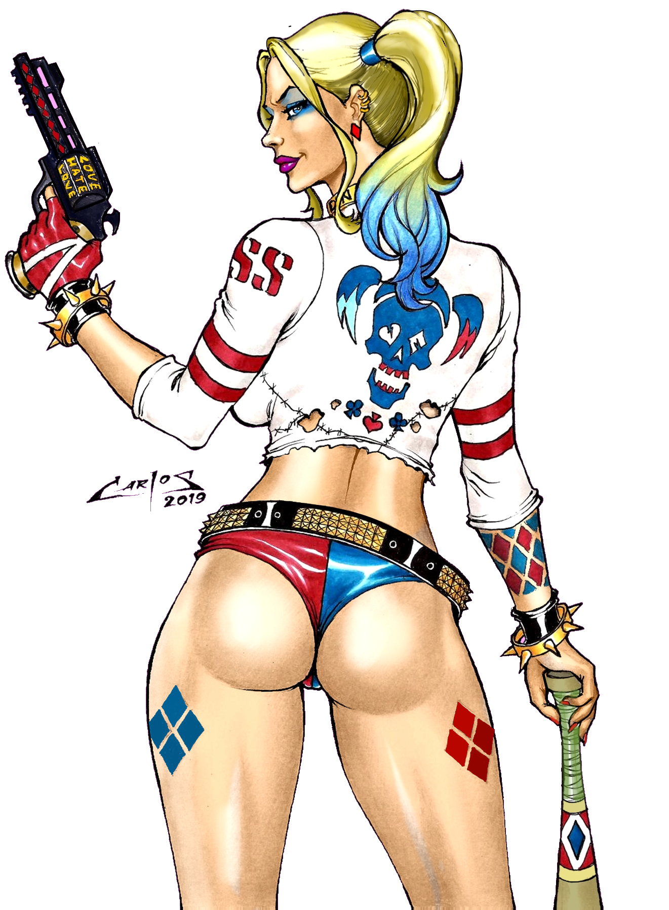 Harley Quinn with gun