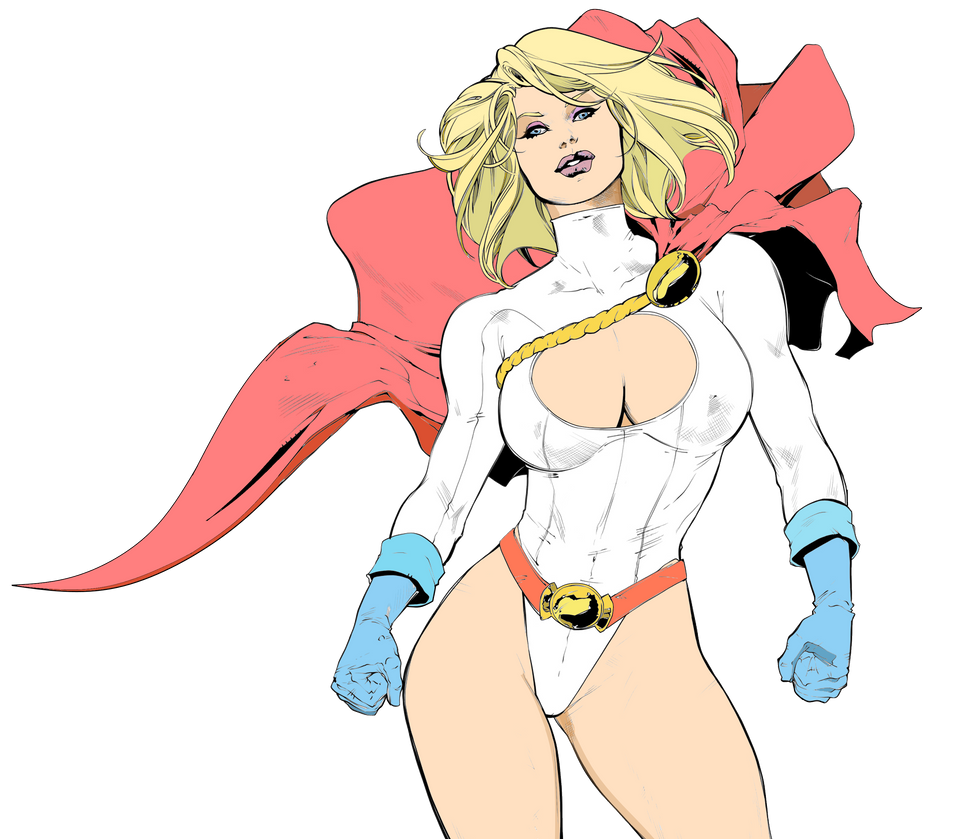 Powergirl edited and painted PNG