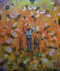 the beekeeper acrylic on canvas61x61cm