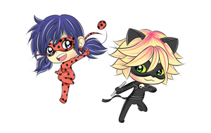 Ladybug And Cat Noir Chibis