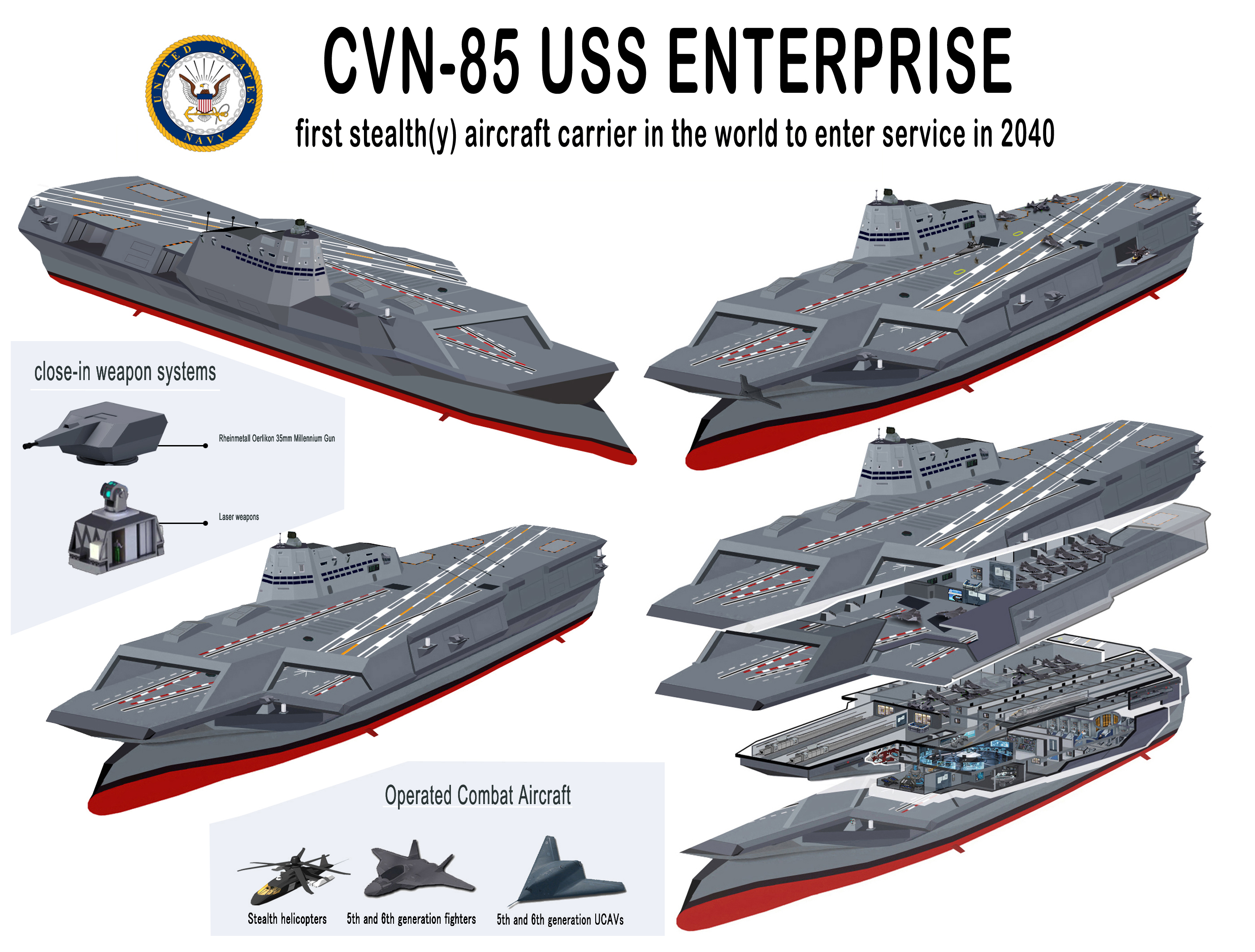 Cutaway Of A Future Stealth Aircraft Carrier By Indowflavour On Deviantart