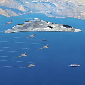 Sixth Generation Fighter leads a drone pack