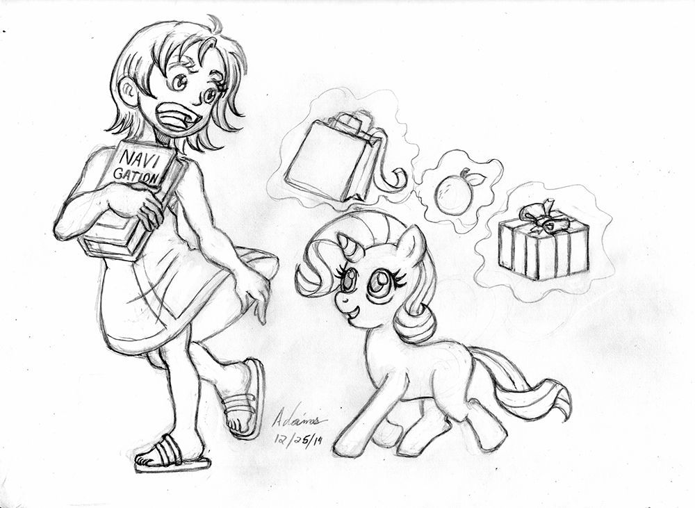 Nakama is Magic: Child Nami and Filly Rarity