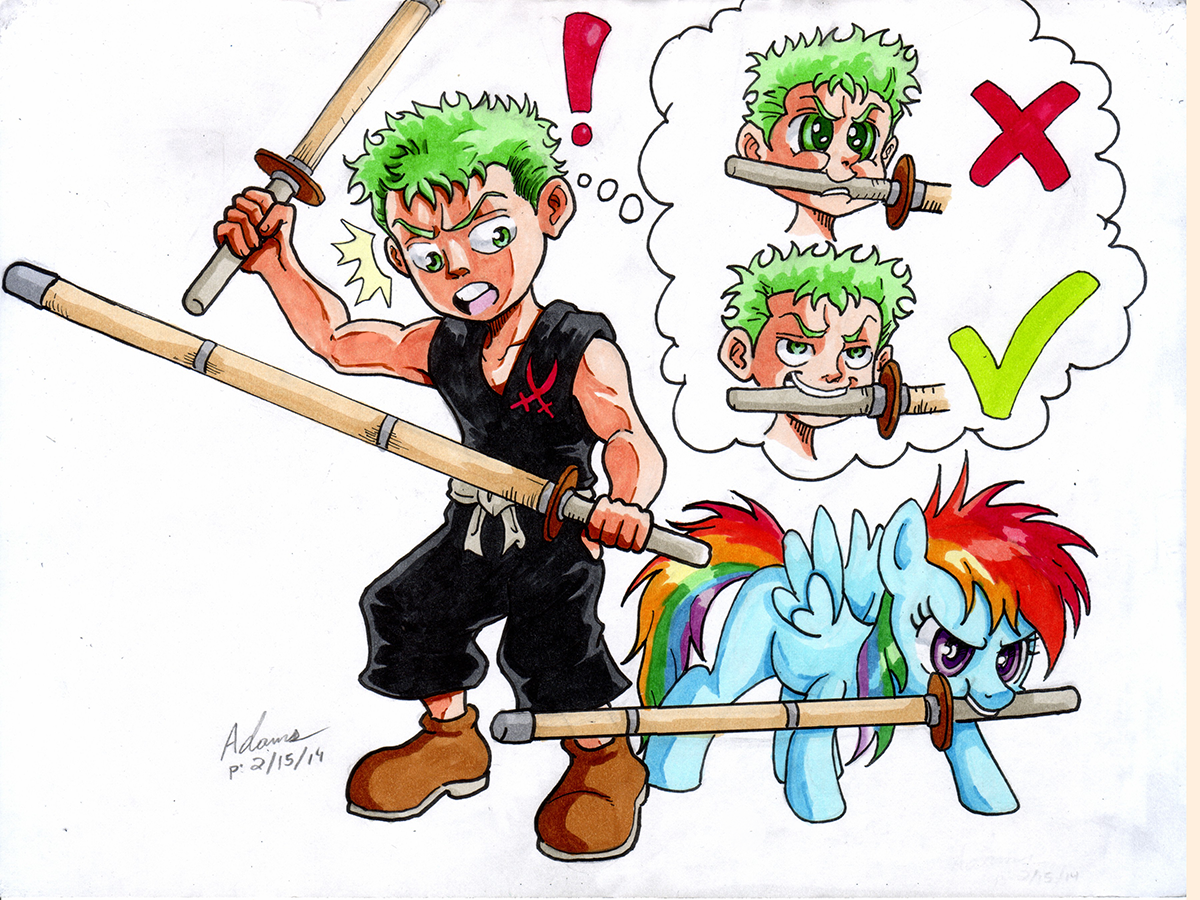 My Little One Piece - Kid Zoro and Rainbow Dash